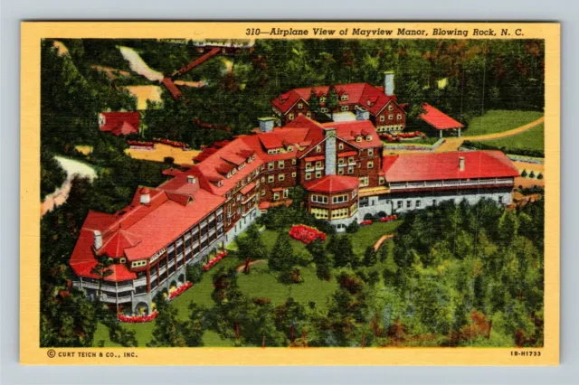 Blowing Rock NC- North Carolina Aerial View Mayview Manor Vintage Postcard