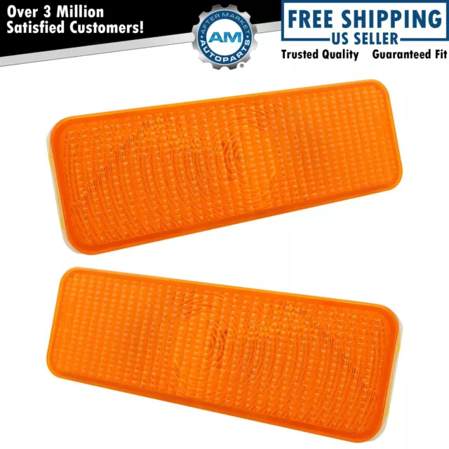 Front Parking Turn Signal Light Lens LH RH Pair for Bronco F100 F150 F250 F350