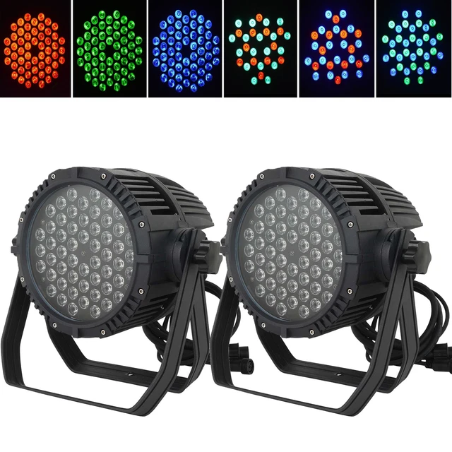 2PCS Waterproof RGBW LED Par Stage Lighting DMX IP65 DJ Washer Par 64 Beam Light