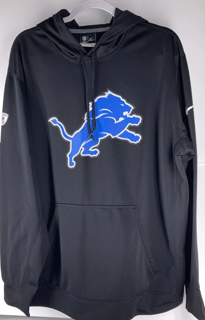 Nike Mens Hoodie Sweatshirt X-Large Pullover Black Detroit Lions Therma-Fit XL Nike Mens Hoodie Sweatshirt X-Large Pullover Black Detroit Lions Therma-Fit XL