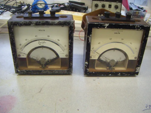 Crompton Lab Amperometro Test Elettrico Vintage, Voltmetro e Wattmetro trio