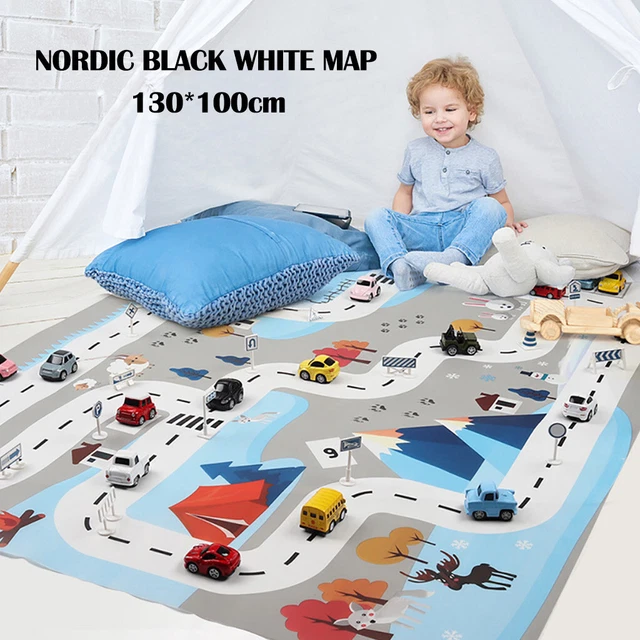 KIDS PLAY MAT City Road Buildings Parking Map Game Scene Map