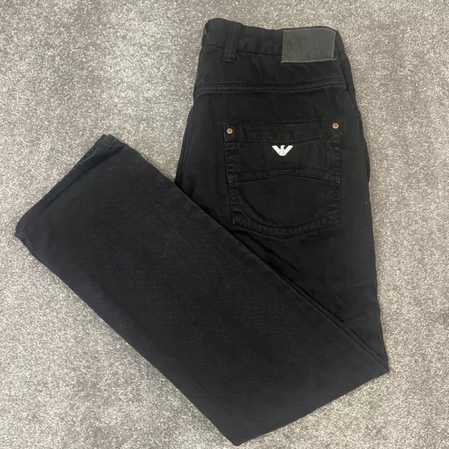Pantalones de mezclilla para hombre Armani J08 W34 W33 L32 * ajustados regulares rectos negros oscuros