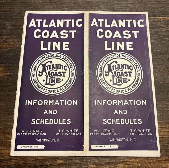 ANTIQUE 1911 ATLANTIC Coast Line - Antique 1911 Atlantic Coast Line Railroad Florida Time.webp