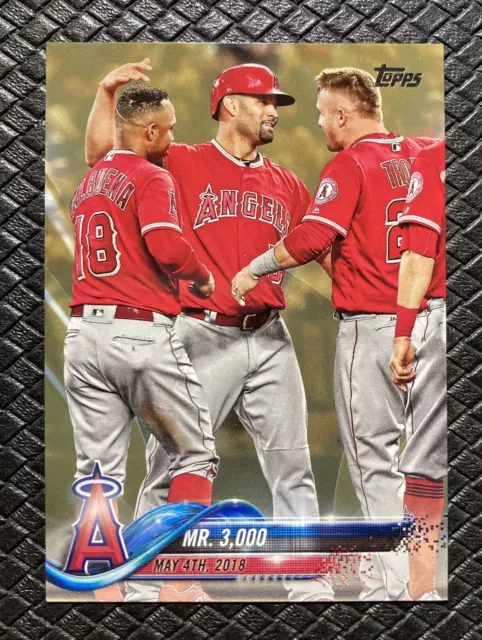 ALBERT PUJOLS TROUT 2018 Topps Update US102 Mr 3000 GOLD /2018 Angels HOF MVP