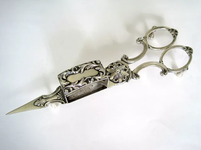 Superb Victorian 1851 Rare Matching Sterling Silver Candle Snuffer & Tray 3