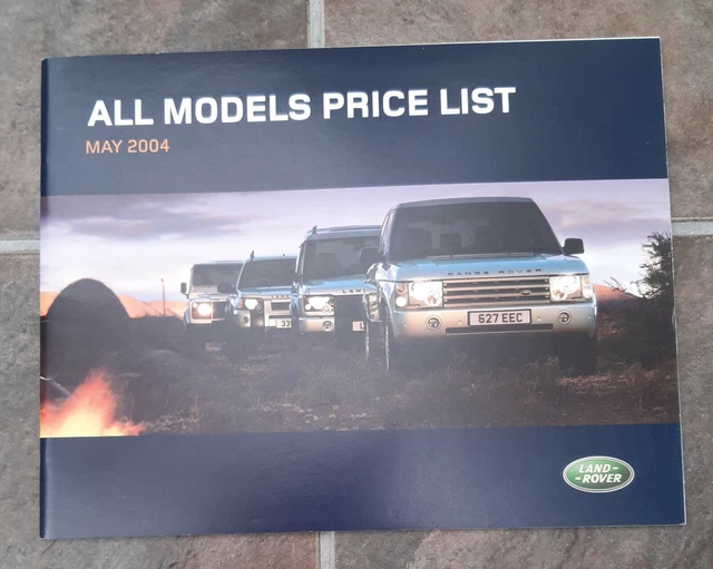 Pic Click Land Rover LAND ROVER ALL MODEL price list MAY 2004 £5.25 - PicClick UK