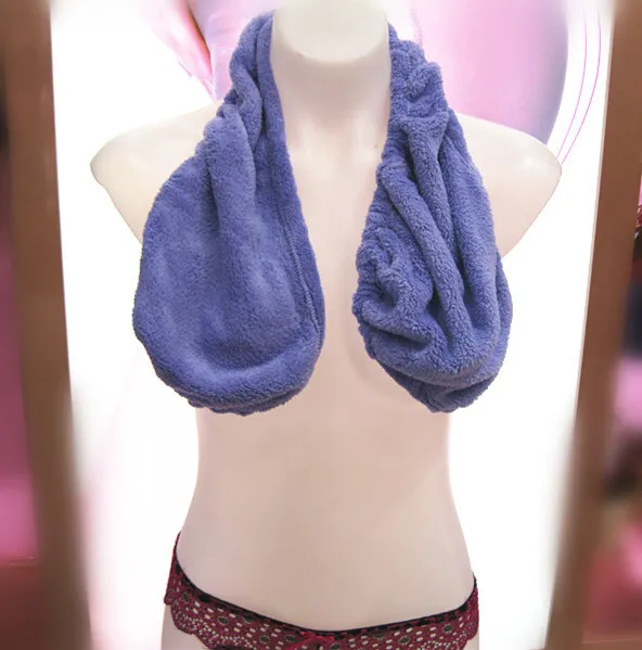 Womens Tata Towel Bras Crop Neck Wrap Lingerie Solid Velvet Polyester