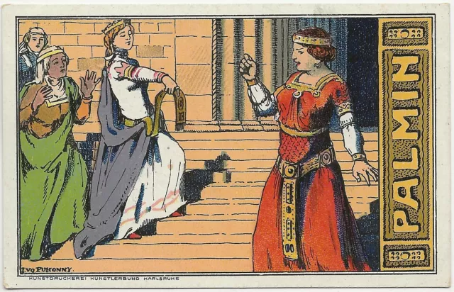 64/490 Sammelbild Nibelungen Deutsche Heldensagen Streidende Königinnen Palmin