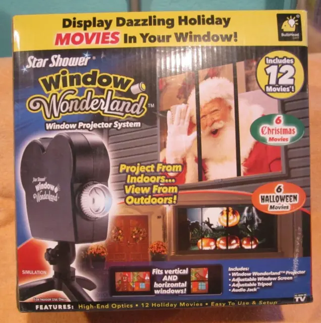 Star Shower Window Wonderland Window Projector - 6 Christmas 6 Halloween Movies