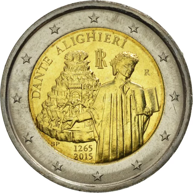 [#461028] Italien, 2 Euro, Dante Alighieri, 2015, UNZ, Bi-Metallic