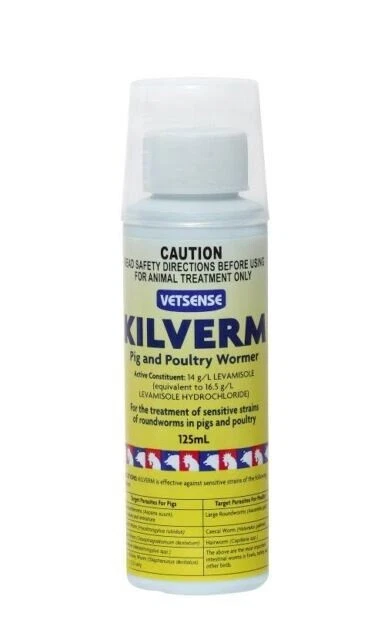 Vetsense Kilverm Pig & Poultry Wormer for Sensitive Strains of Roundworms 125ml