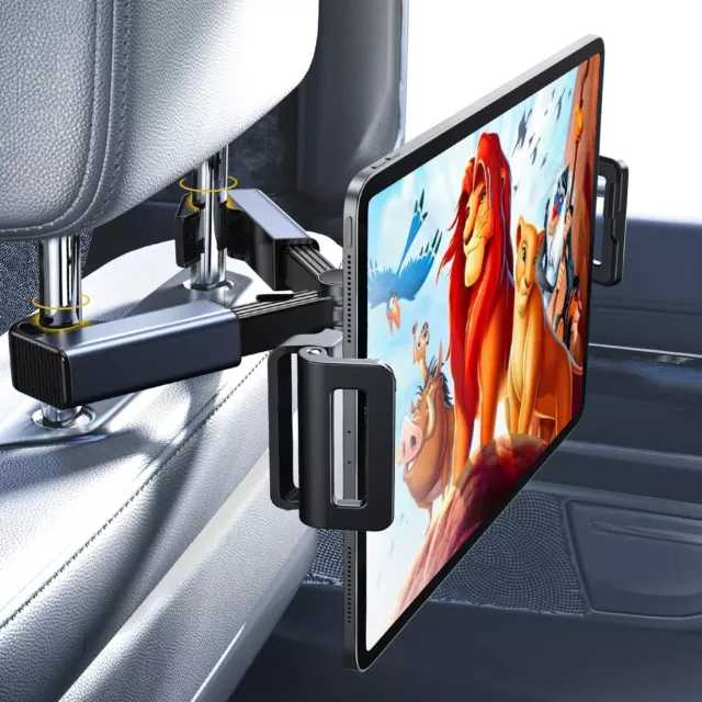 Car Mount Headrest Holder Back Seat For Kids Travel Fits All 4.7-12.9" Devices