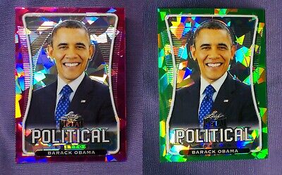 TEN Barack Obama 2020 Leaf Metal Political cards Crystal & Rainbow Prism + 2 RC