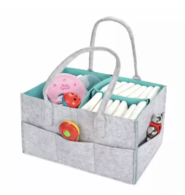 Baby Diaper Organizer Caddy Changing Nappy Kids Storage Carrier Grey Bag US Ship