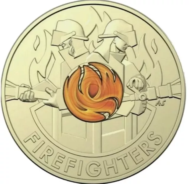 Firefighters $2 Two Dollar Coloured Coin Fire Fighters 2020 Australia - CIRC