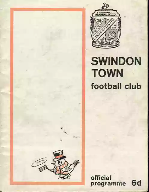 Football Programme - Swindon Town v Bury - Div 3 - 24/2/1968