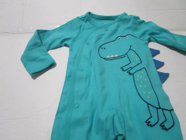 Carters Newborn/baby 6-9 lbs One piece outfit Turquoise Dinosaur NEW