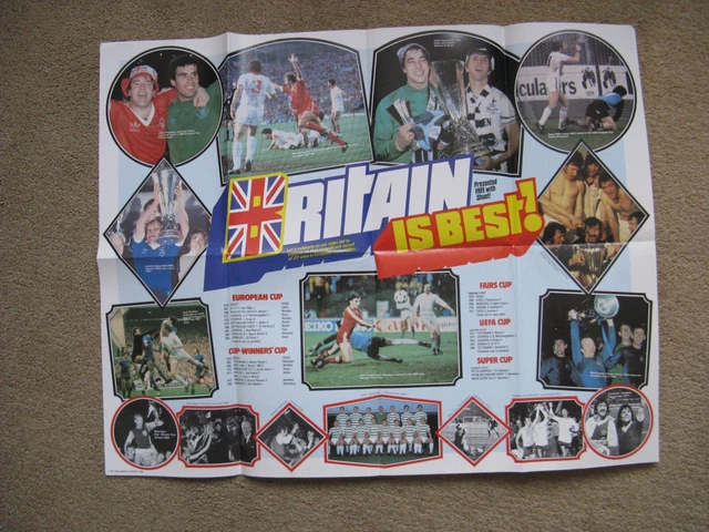 Poster Calcio Vintage Britain Is Best - Presentato Con Shoot - Circa 1984