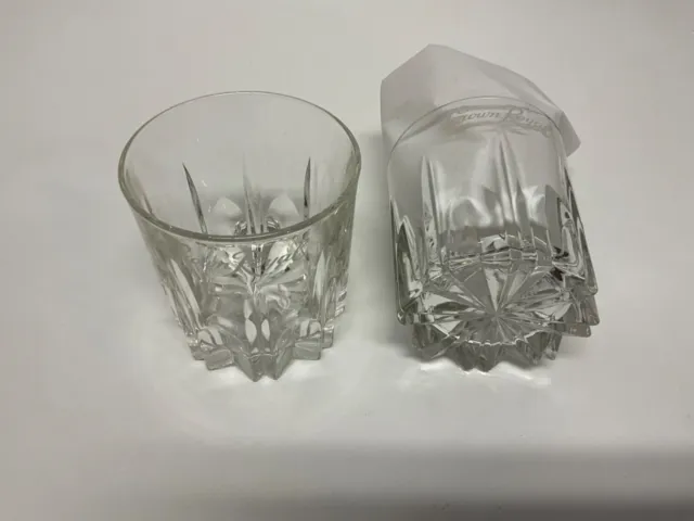 (2) Crown Royal Diamond Cut Whiskey Rocks Tumbler Glasses Made in ITALY 8oz.