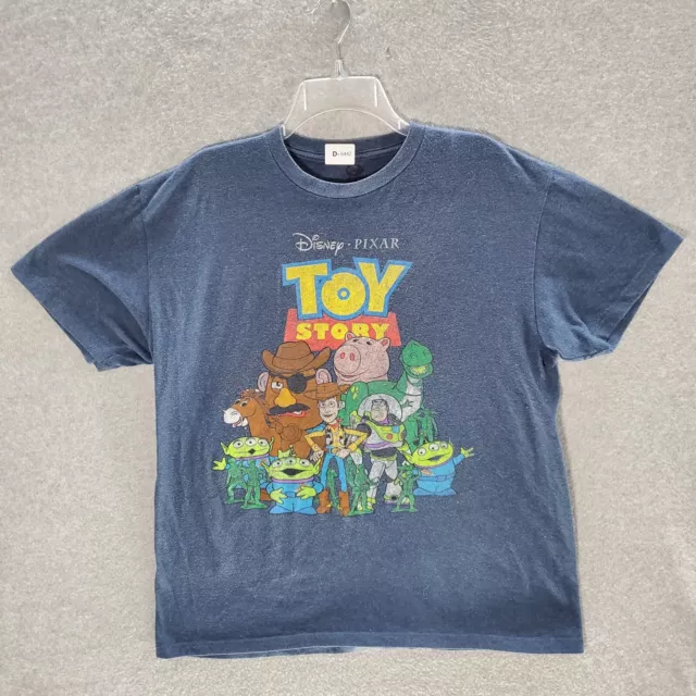 DISNEY PIXAR MEN T-Shirt XL Blue Toy Story Woody Buzz Lightyear Potato ...