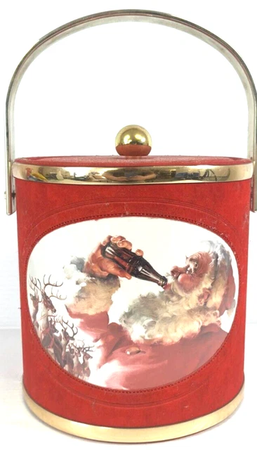 Coca-Cola Christmas Santa Claus VIntage Ice Bucket Collectible
