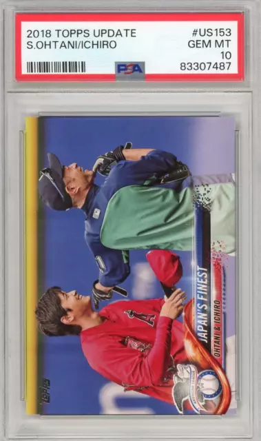 Graded 2018 Topps Update Shohei Ohtani/Ichiro Suzuki #US153 Baseball Card PSA 10