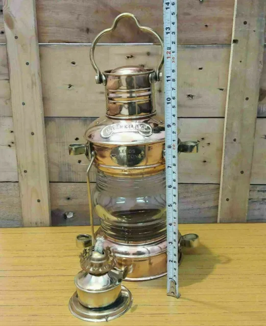 Antik Messing Kupfer Anker Öl Lampe Maritime Schiff Laterne Handmade Design Gift