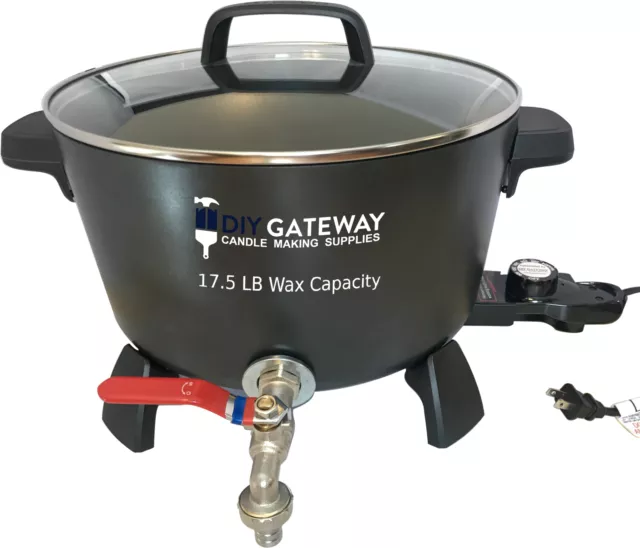 Fundidor de cera extra grande para fabricación de velas: 17 lb + olla de cera eléctrica de capacidad de cera