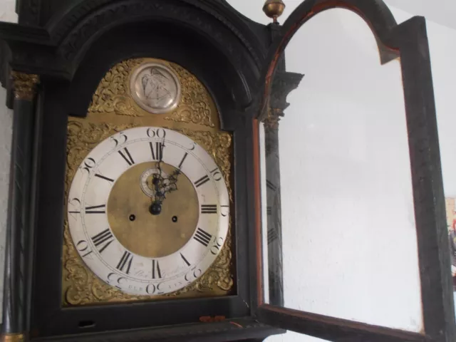 Antique 8 Day Brass Arch Dial Oak Grandfather Longcase Clock ALEX GORDON DUBLIN 3