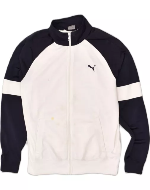 PUMA Mens Tracksuit Top Jacket Medium White Colourblock Polyester AP04