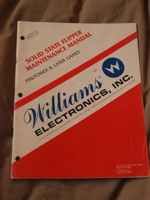 PINBALL MACHINE FIREPOWER System 7 service maintenance Manual ESSENTIAL Williams EUR 51,82 ...