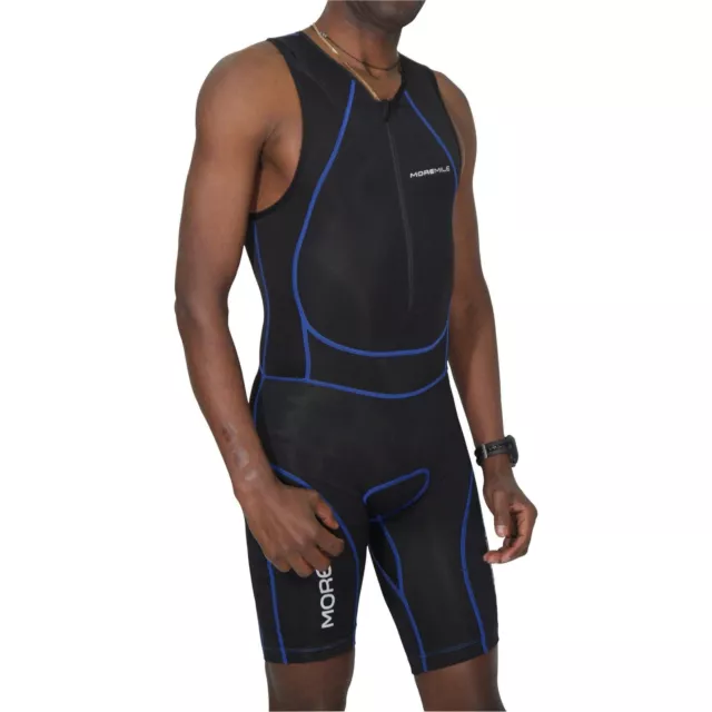 More Mile Sonic Mens Tri Suit Black Cycle Run Swim Triathlon M L XL