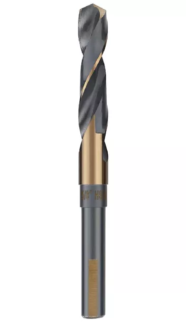 5/8 In. x 6 In. HSS Silver and Deming Drill Bit 1/2" Reduced Shank Golden/Black