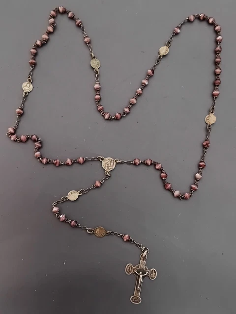 RARE CHAPELET EN AGATE ROUGE XIXe CHRIST RELIGION DEVOTION