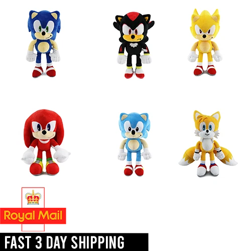 Peluche Sonic The Hedgehog 30 Cm - Tails, Knuckles, Shadow - Sous Licence SEGA