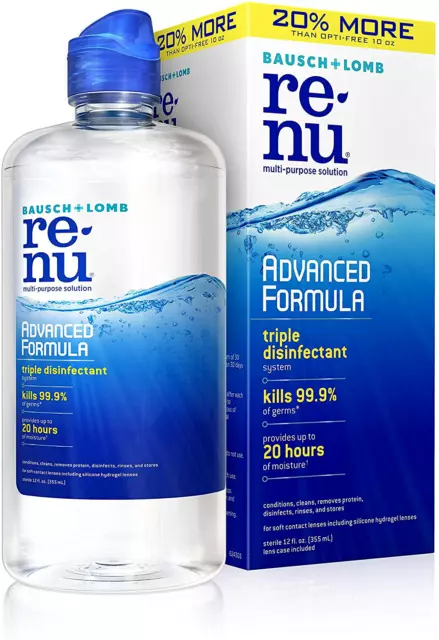 Bausch + Lomb renu Advanced Formula Multi-Purpose Eye Contact Lens Solution 12oz