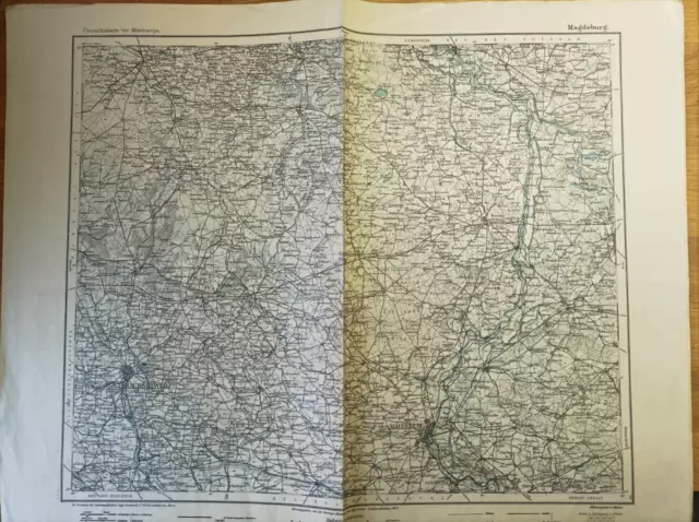 Magdeburg,  Topographische Übersichtskarte Mitteleuropa, 1907