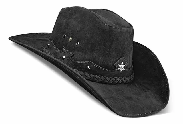 Cowboy Hat Western Genuine Leather Hats Black Cowgirl Womens ad Mens Texas Style