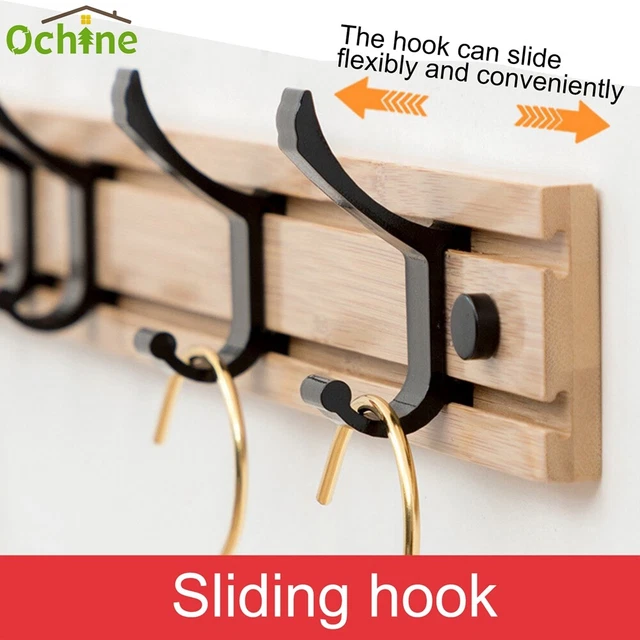 3-7 Hook Wall Mount Key Bag Towel Rack Hanger Holder Coat Hat Clothes Organizer 3