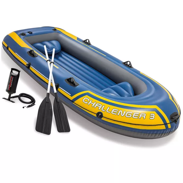 Ruderboot-Set - Schlauchboot mit Paddeln, Pumpe, Sitzkissen - für 3 Personen
