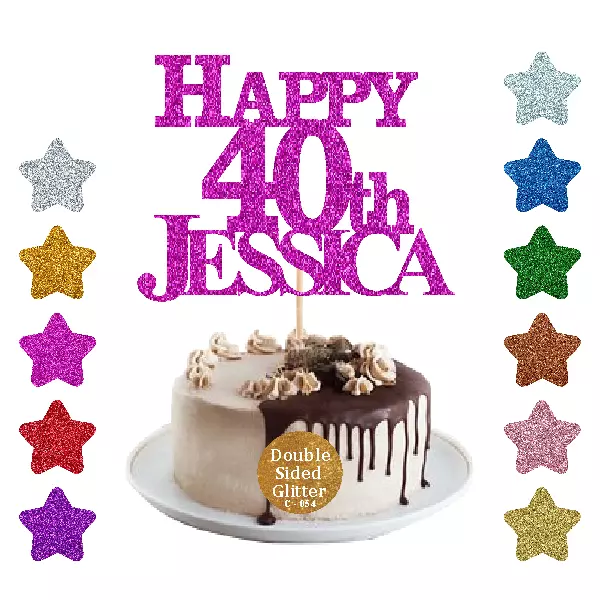 Personalised Cake Topper Any Name Age Glittering 11th 18th 22nd 25th 30th 45th