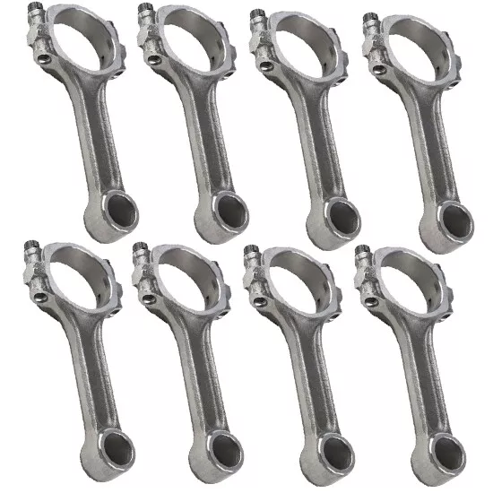 Small Block Chevy SBC 350 5140 Steel I-Beam Connecting Rods, 5.7 Inch, Press Pin