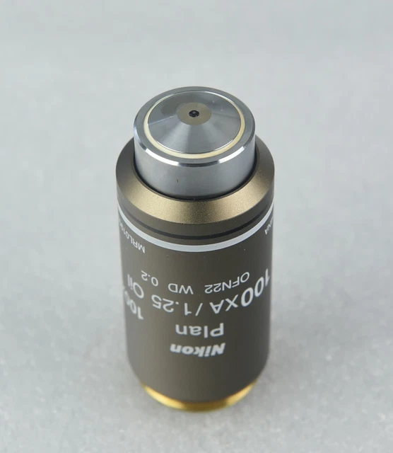 NIKON MICROSCOPE PLAN 100x Objective Lens M25 CFI Infinity Eclipse 50i ...