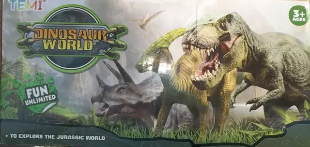 TEMI Figurine de Dinosaure avec Tapis de Jeu et Arbres - Jeu éducatif  réaliste pour créer Un Monde de Dinosaures Dont T-Rex, Tricératops,  Velociraptor