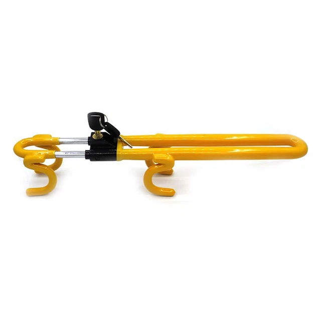 DOUBLE BAR STEERING Wheel Lock Adjustable AUTO AntiTheft Device