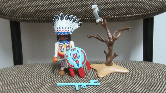 Playmobil Capo Indiano - Figura Giocattolo Con Copricapo - Statua In Scatola Illustrata