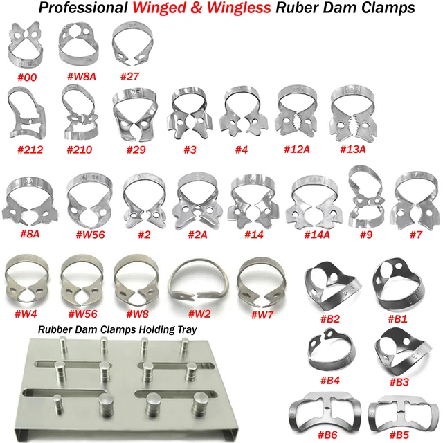 DENTAL PREMOLAR ANTERIOR Rubber Dam Clamp Upper Lower Molars Maxillary