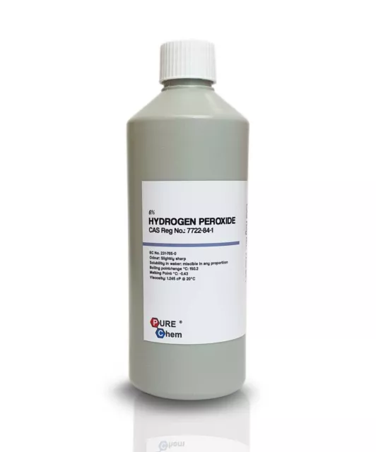 Hydrogen Peroxide Food Grade 3% 6%  500ml, 1L Pure Chem Fast Free Delivery