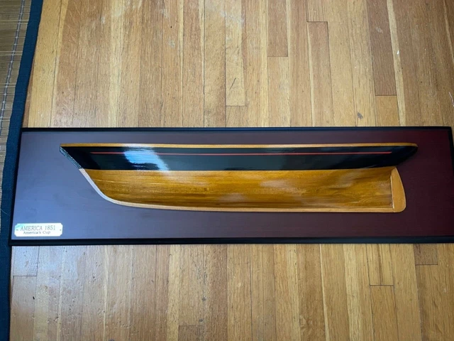 NIB Half Hull Wood Model America 1851 America's Cup Yacht Wall Decoration